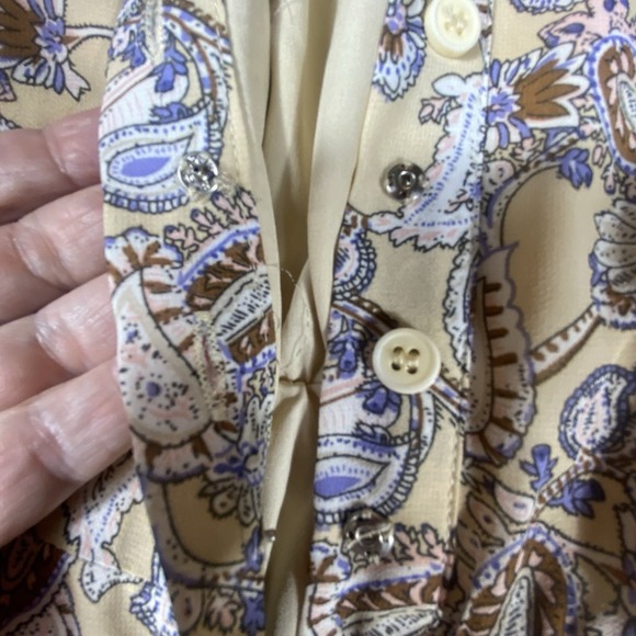 Gemma Albright Tiered Dress XL Maxi Tiered Long Slv‎ V-Neck Tie Romantic Cottage - Picture 15 of 16